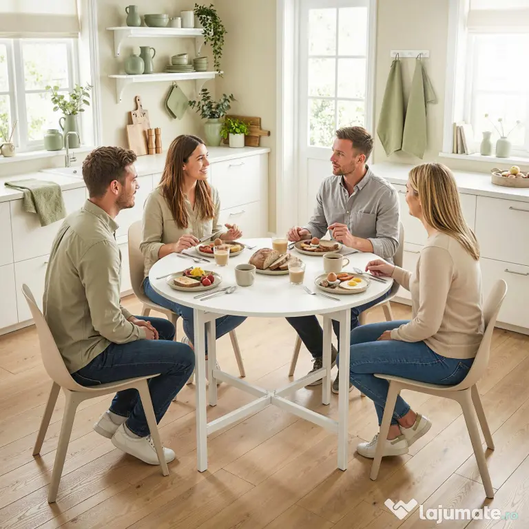 HOMCOM masă pliabilă compactă transformabilă lemn oțel modernă | Aosom Romania