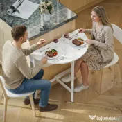HOMCOM masă pliabilă compactă transformabilă lemn oțel modernă | Aosom Romania 