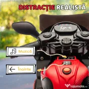 AIYAPLAY Motocicletă Electrică pentru Copii 18-36 luni, 6V, cu Roți Detașabile, Faruri și Melodii, Roșu | Aosom Romania 