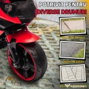 AIYAPLAY Motocicletă Electrică pentru Copii 18-36 luni, 6V, cu Roți Detașabile, Faruri și Melodii, Roșu | Aosom Romania 