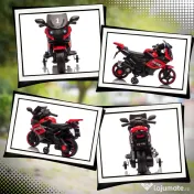 AIYAPLAY Motocicletă Electrică pentru Copii 18-36 luni, 6V, cu Roți Detașabile, Faruri și Melodii, Roșu | Aosom Romania 