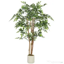HOMCOM Plantă Artificială Banian cu Ramuri Modelabile din PEVA și Lemn, 65 x 65 x 150 cm, Verde