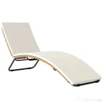Outsunny Șezlong Prendisole din Ratan în Formă S cu Pernă, Șezlong de Grădină cu Cadru din Oțel, pentru Terasă, Plajă, Piscină, Grădină, 175x57x80cm, Crem