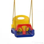 Outsunny Leagăn pentru Copii 3 în 1 de Interior și Exterior, Leagăn de Grădină pentru Bebeluși și Copii 9-36 Luni, Frânghie Reglabilă 120-180 cm și Centură de Siguranță, 42x33x120-180 cm, Albastru