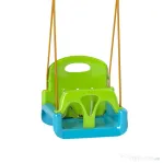 Outsunny Leagăn pentru Copii 3 în 1 pentru Interior și Exterior, Leagăn de Grădină pentru Bebeluși și Copii 9-36 Luni, Frânghie Reglabilă 120-180 cm și Centură de Siguranță, 42x33x120-180 cm, Verde