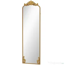HOMCOM Oglindă de podea în stil baroc, din sticlă temperată și metal, 50x4.5x160 cm, aurie