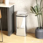 HOMCOM Cos de gunoi cu senzor 50L inox elegant | Aosom Romania 