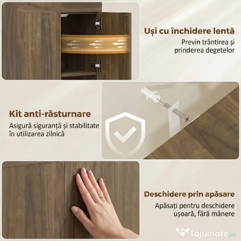 HOMCOM Dulap Masă de Călcat Pliabil cu Suport pentru Fier și Haine cu Compartiment Deschis, 154x55x87 cm, Maro | Aosom Romania