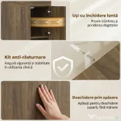 HOMCOM Dulap Masă de Călcat Pliabil cu Suport pentru Fier și Haine cu Compartiment Deschis, 154x55x87 cm, Maro | Aosom Romania