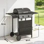 Outsunny Grătar cu plită din fontă | Aosom Romania