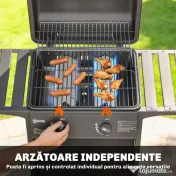 Outsunny Grătar cu plită din fontă | Aosom Romania