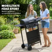 Outsunny Grătar cu plită din fontă | Aosom Romania