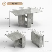 HOMCOM masă de dining, masă pliabilă economisire spațiu, masă economisire spațiu, masă extensibilă masă pliabilă masă economisire spațiu masă cu roți | Aosom Romania 