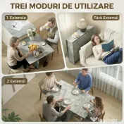 HOMCOM masă de dining, masă pliabilă economisire spațiu, masă economisire spațiu, masă extensibilă masă pliabilă masă economisire spațiu masă cu roți | Aosom Romania 