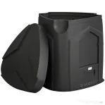 Outsunny Compostor de Grădină 240L Triunghiular Rotativ cu 66 Guri de Aerisire și 3 Uși, din PP, 78x75x78 cm, Negru