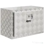 HOMCOM Cutie pentru Unelte de 76L din Aluminiu cu Încuietoare, 2 Chei și Mâner Lateral, 60,9x35,5x40,6 cm, Argintiu