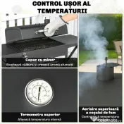 Outsunny Afumătoare pe cărbune pentru exterior | Aosom Romania 