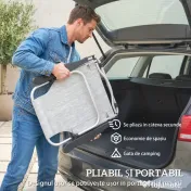 Set Outsunny 2 Șezlonguri Pliabile și Reclinabile pe 4 Poziții cu Suport pentru Cap, din Aluminiu, 62x61x80 cm, Gri | Aosom Romania 