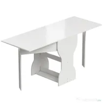 HOMCOM Masă de Bucătărie Pliabilă pentru 4 Persoane cu Raft, din Lemn, 160x60x75 cm, Alb | Aosom Romania