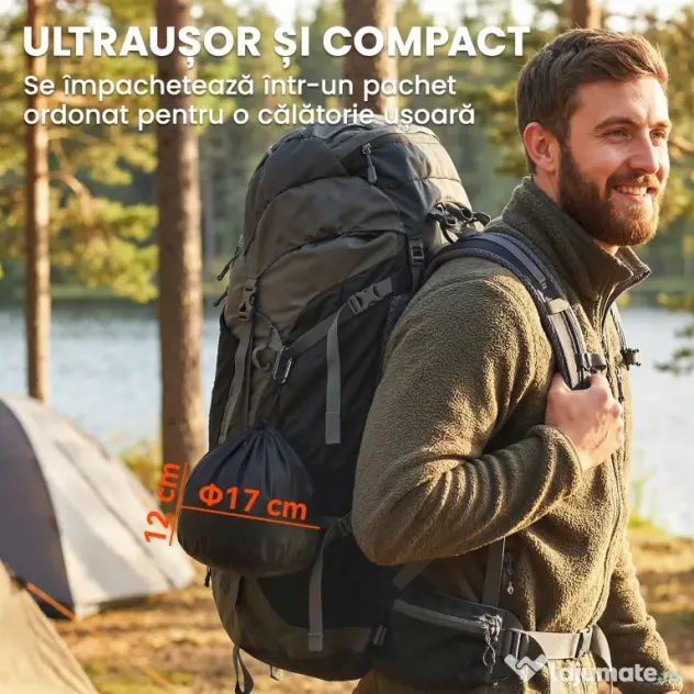 Set Vase Camping Outsunny, Kit 8 Piese Ultraușor, Mânere Anti-Arsură, Gri | Aosom Romania