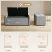 HOMCOM pouf interior taburet bancă suport capăt pat | Aosom Romania
