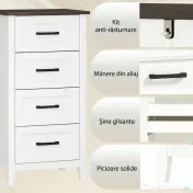 HOMCOM comodă îngustă compactă economisire spațiu | Aosom Romania 
