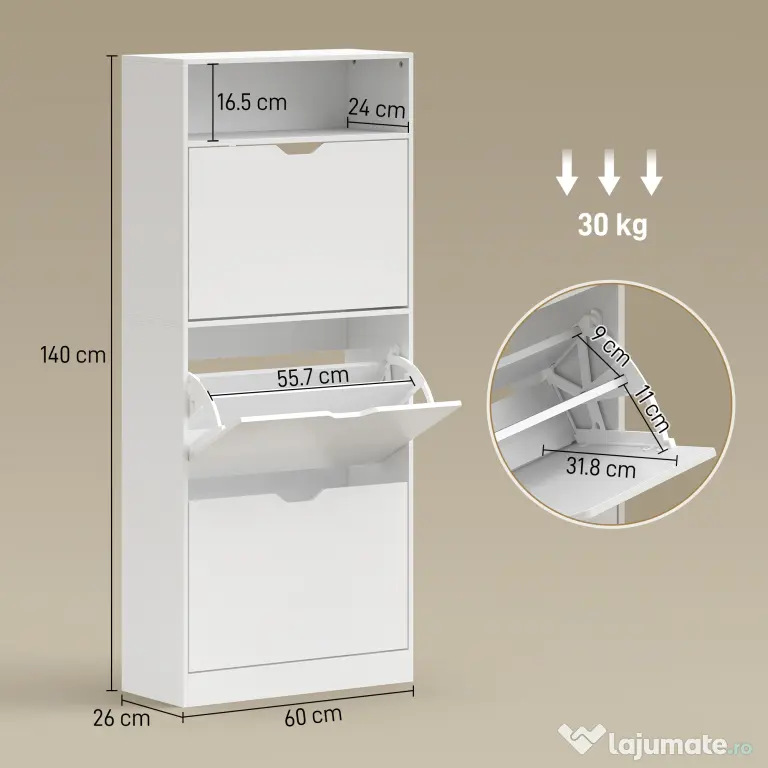HOMCOM dulăpior pentru pantofi