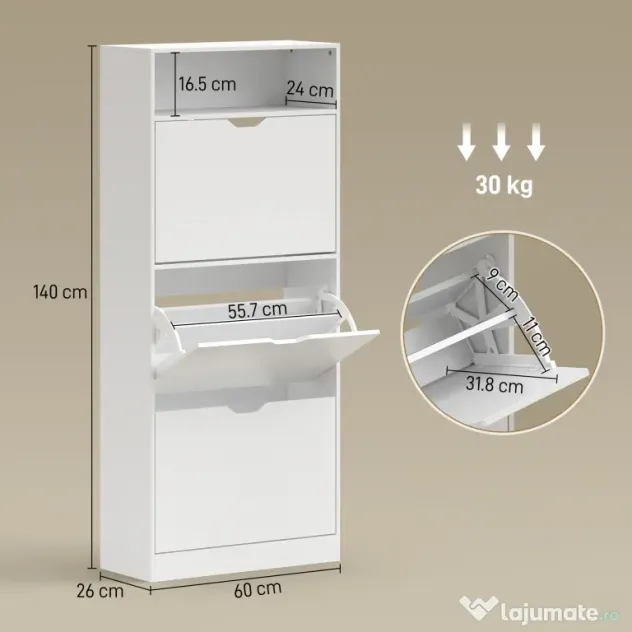HOMCOM dulăpior pentru pantofi
