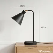 HOMCOM Set de 2 Lămpi de Masă Moderne din Oțel cu Porturi USB, E27, Becurile Nu Sunt Incluse, Negru | Aosom Romania 