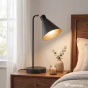 HOMCOM Set de 2 Lămpi de Masă Moderne din Oțel cu Porturi USB, E27, Becurile Nu Sunt Incluse, Negru | Aosom Romania 
