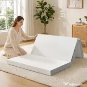 HOMCOM Saltea Pliabilă 195x120cm, 10cm, Husă Lavabilă, Ideală pentru Oaspeți/Camping, Gri 