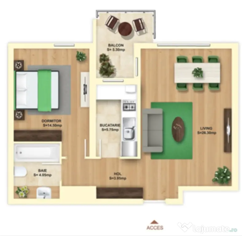 CITTA RESIDENTIAL PARK- Pta Delfinului, 2 camere, parcare supraterana 70E