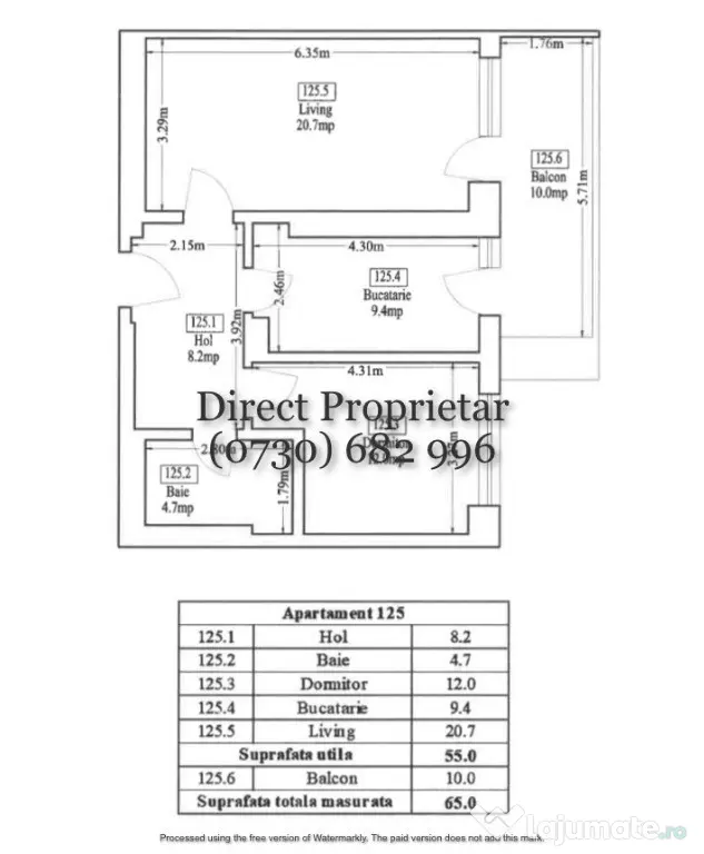 Apartament NOU 2 camere | 65 mp | Astorium Bloc A |Etaj 9 | Proprietar
