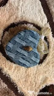 Poșeta denim inima 