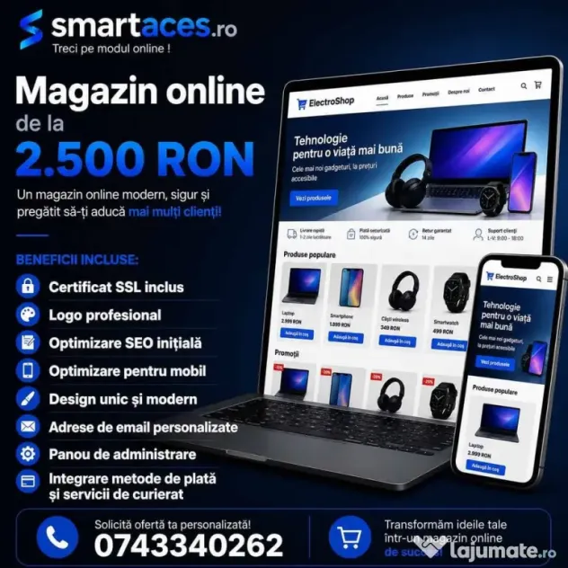 Creare website de prezentare si magazin online