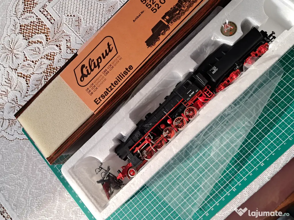 Locomotiva Liliput BR52 DB H0 DC analog, fara mufa digitala si vagoane marfa