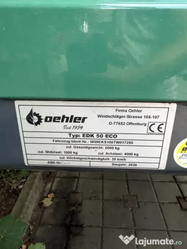 Vand remorca basculabila noua oehler edk50