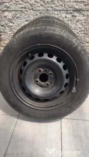 Anvelope NOI + capace NOI pentru FIAT PUNTO + jante tabla R14 