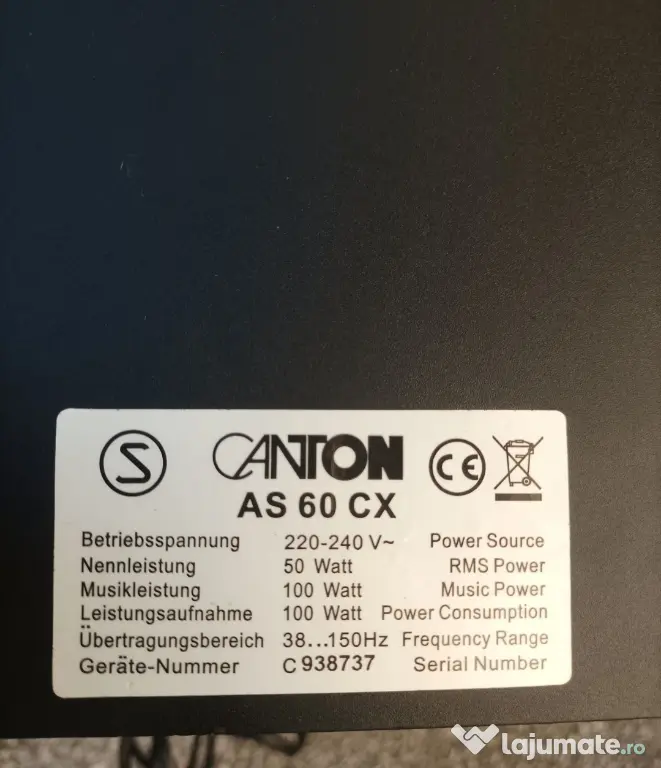 Subwoofer activ Canton As-60-CX