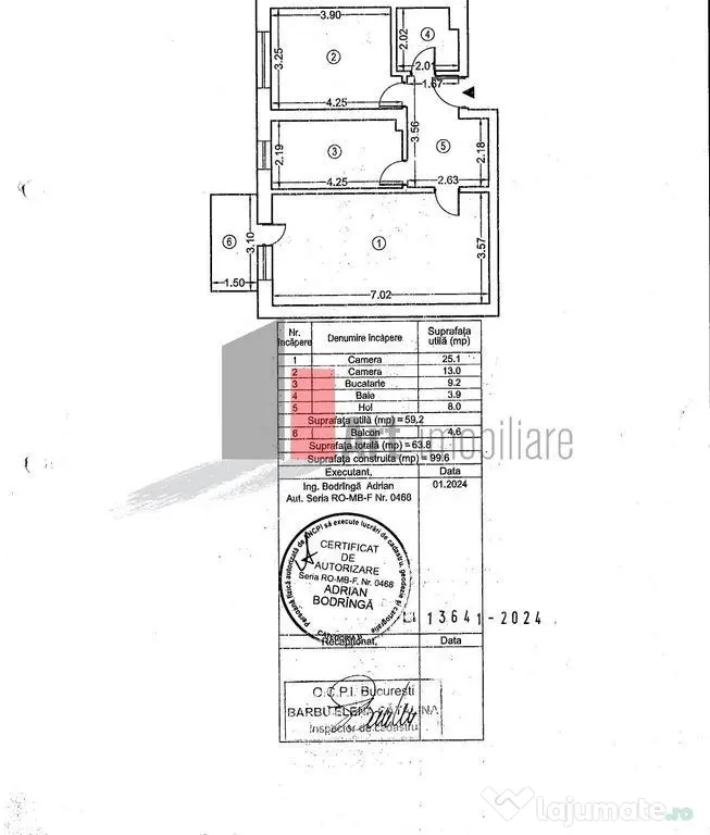 Apartament apartament 2 camere Exigent Faza 5 Lujerului