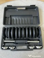 Set gantere reglabile Techfit 15 kg & cutie de depozitare si transport
