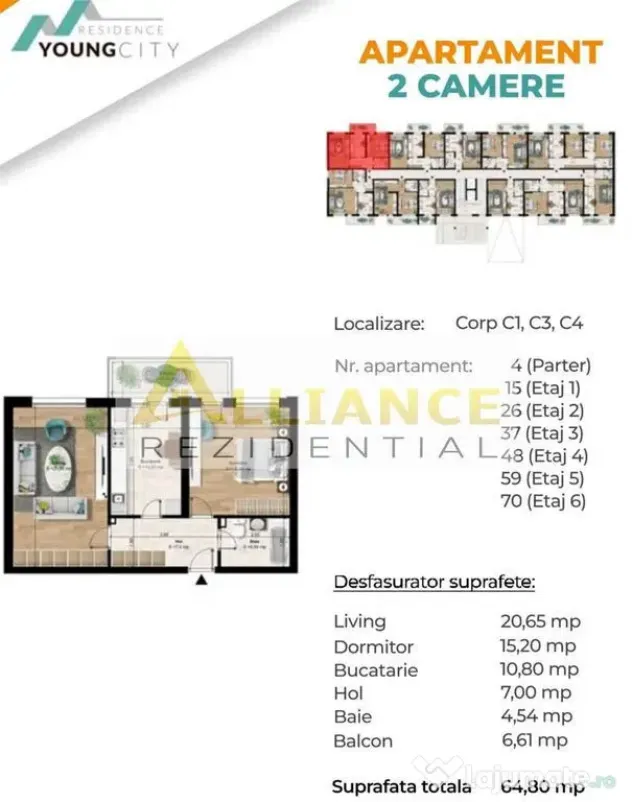 Young Residence 2 cam 64 mp la 10 min metrou