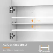 HOMCOM Dulap cu oglinda de perete cu lumini LED, raft deschis si raft intern reglabil, sticla si MDF, 80x15x60cm 