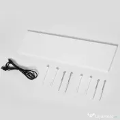 HOMCOM Dulap cu oglinda de perete cu lumini LED, raft deschis si raft intern reglabil, sticla si MDF, 80x15x60cm 
