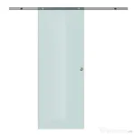 HOMCOM Ușă Glisantă din Sticlă Mată Securizată, cu Șină din Aluminiu și Accesorii Incluse, Ușă Culisantă pentru Interior, 77.5x205 cm
