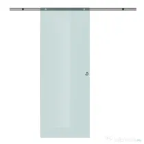 HOMCOM Ușă Glisantă din Sticlă Mată Securizată, cu Șină din Aluminiu și Accesorii Incluse, Ușă Culisantă pentru Interior, 77.5x205 cm
