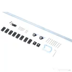 HOMCOM Kit Ușă Glisantă din Metal cu Accesorii, Role, Ghidaj, Blocaje și Cheie Hexagonală, 186x2.5x3.77 cm