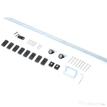 HOMCOM Kit Ușă Glisantă din Metal cu Accesorii, Role, Ghidaj, Blocaje și Cheie Hexagonală, 186x2.5x3.77 cm