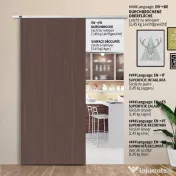 HOMCOM Kit Ușă Glisantă din Metal cu Accesorii, Role, Ghidaj, Blocaje și Cheie Hexagonală, 186x2.5x3.77 cm 