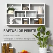 HOMCOM biblioteca cu rafturi, pentru perete 85x47.5x14.5cm 